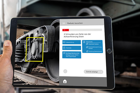 Screenshot aus dem Webinar Mobile Assistenzssysteme für die Instandhaltung von Bahnfahrzeugen