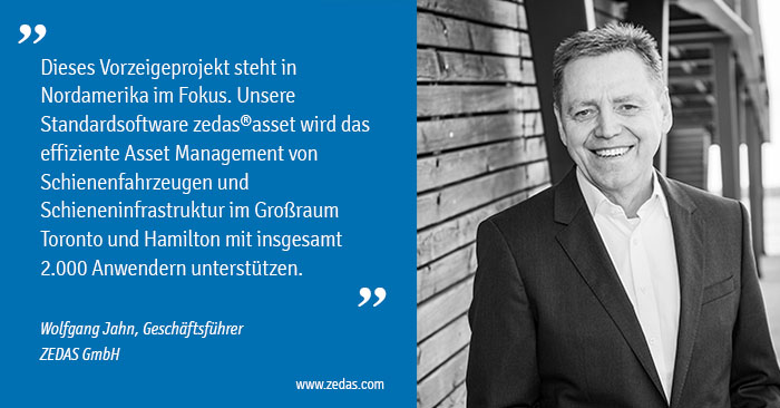 Großauftrag in Kanada für Bahnsoftware-Spezialist ZEDAS