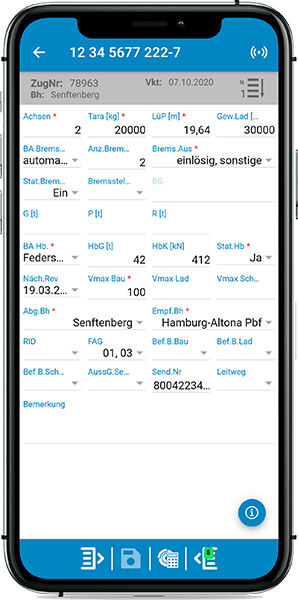 Train check for automated brake calculation and generation of wagon list and braking slip